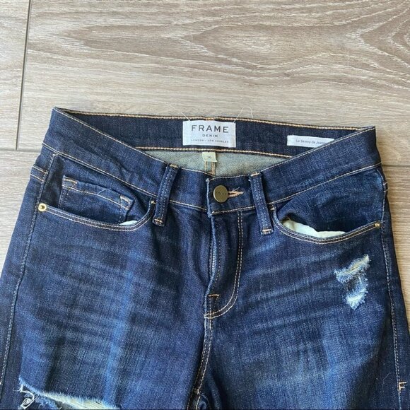 Frame Denim Indiana Square Distressed Le De Jeanne Ripped Skinny Jeans - Picture 4 of 13